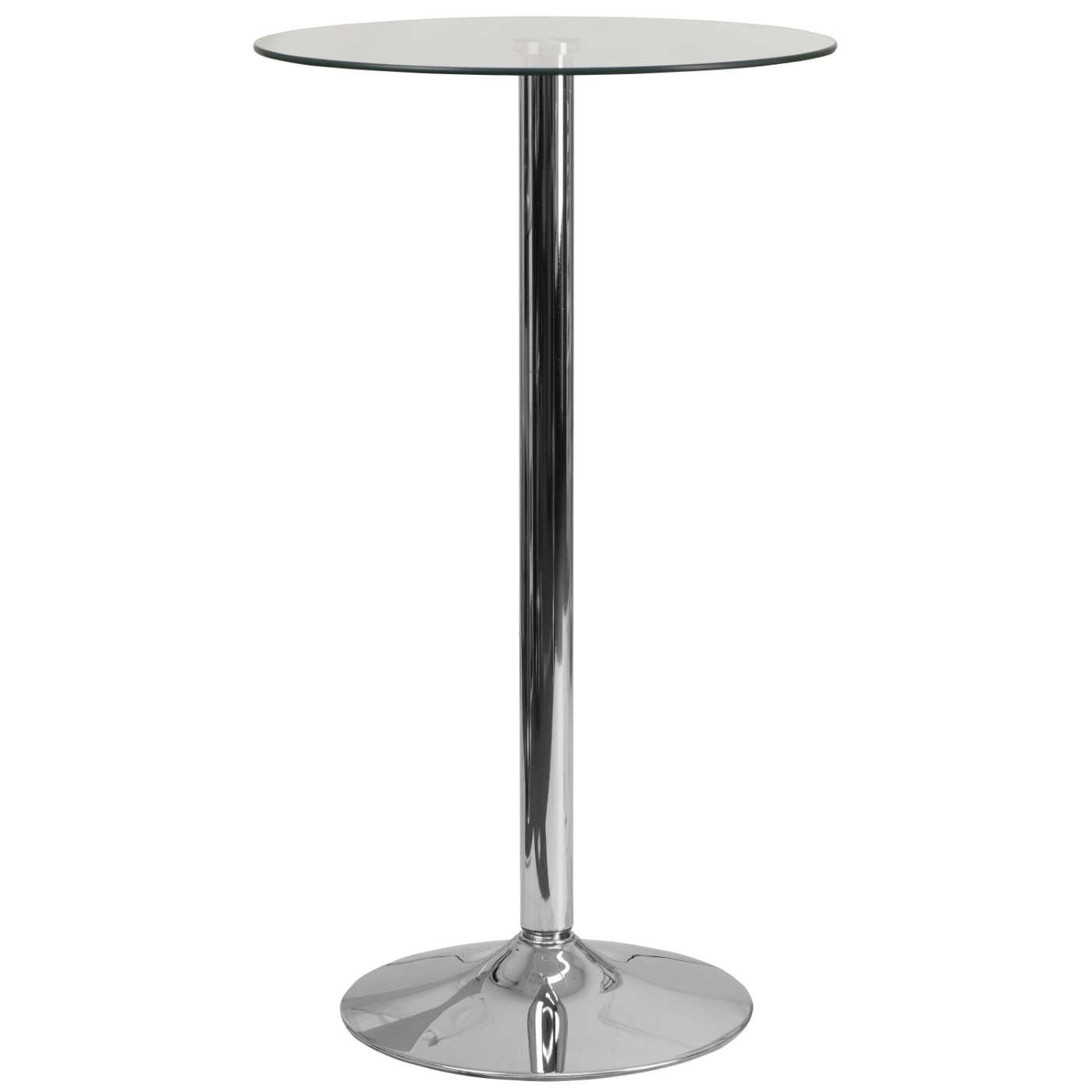 23.5'' ROUND GLASS TABLE WITH 35.5''H CHROME BASE: <font color=green>FREE SHIPPING!</font> 23.5'' ROUND GLASS TABLE WITH 35.5''H CHROME BASE: <font color=green>FREE SHIPPING!</font>