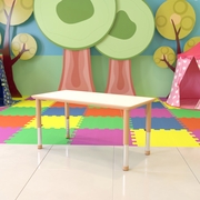 23.625"W X 47.25"L RECTANGULAR NATURAL PLASTIC HEIGHT ADJUSTABLE ACTIVITY TABLE: <font color=green>FREE SHIPPING!</font>