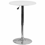 23.75'' ROUND ADJUSTABLE HEIGHT WHITE WOOD TABLE (ADJUSTABLE RANGE 26.25'' - 35.75''): <font color=green>FREE SHIPPING!</font> 23.75'' ROUND ADJUSTABLE HEIGHT WHITE WOOD TABLE (ADJUSTABLE RANGE 26.25'' - 35.75''): <font color=green>FREE SHIPPING!</font>
