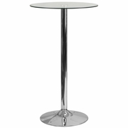 23.75'' ROUND GLASS TABLE WITH 41.75''H CHROME BASE: <font color=green>FREE SHIPPING!</font> 23.75'' ROUND GLASS TABLE WITH 41.75''H CHROME BASE: <font color=green>FREE SHIPPING!</font>