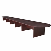 24 FT LAMINATE CONFERENCE TABLE WITH 4 CHARGING PORTS- MAHOGANY <FONT COLOR=GREEN>-FREE SHIPPING-</FONT>