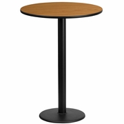 24'' ROUND NATURAL LAMINATE TABLE TOP WITH 18'' ROUND BAR HEIGHT TABLE BASE <font color=green>FREE SHIPPING!</font>