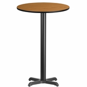 24'' ROUND NATURAL LAMINATE TABLE TOP WITH 22'' X 22'' BAR HEIGHT TABLE BASE <font color=green>FREE SHIPPING!</font>