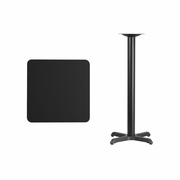 24'' SQUARE BLACK LAMINATE TABLE TOP WITH 22'' X 22'' BAR HEIGHT TABLE BASE: <font color=green>FREE SHIPPING!</font>