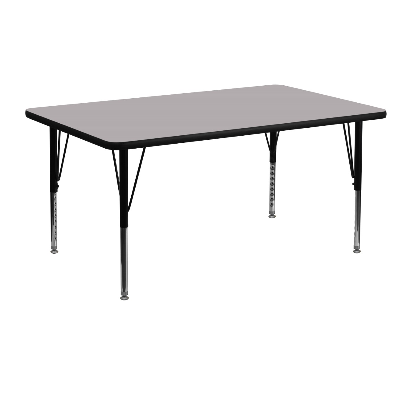 24''W X 48''L RECTANGULAR GREY THERMAL LAMINATE ACTIVITY TABLE - HEIGHT ADJUSTABLE SHORT LEGS <font color=green>FREE SHIPPING!</font> 24''W X 48''L RECTANGULAR GREY THERMAL LAMINATE ACTIVITY TABLE - HEIGHT ADJUSTABLE SHORT LEGS <font color=green>FREE SHIPPING!</font>