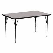 24''W X 60''L RECTANGULAR GREY HP LAMINATE ACTIVITY TABLE - STANDARD HEIGHT ADJUSTABLE LEGS <font color=green>FREE SHIPPING!</font>