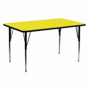 24''W X 60''L RECTANGULAR YELLOW HP LAMINATE ACTIVITY TABLE - STANDARD HEIGHT ADJUSTABLE LEGS <font color=green>FREE SHIPPING!</font>