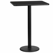 24'' X 30'' RECTANGULAR BLACK LAMINATE TABLE TOP WITH 18'' ROUND BAR HEIGHT TABLE BASE <font color=green>FREE SHIPPING!</font>