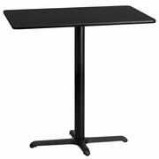 24'' X 42'' RECTANGULAR BLACK LAMINATE TABLE TOP WITH 23.5'' X 29.5'' BAR HEIGHT TABLE BASE: <font color=green>FREE SHIPPING!</font>