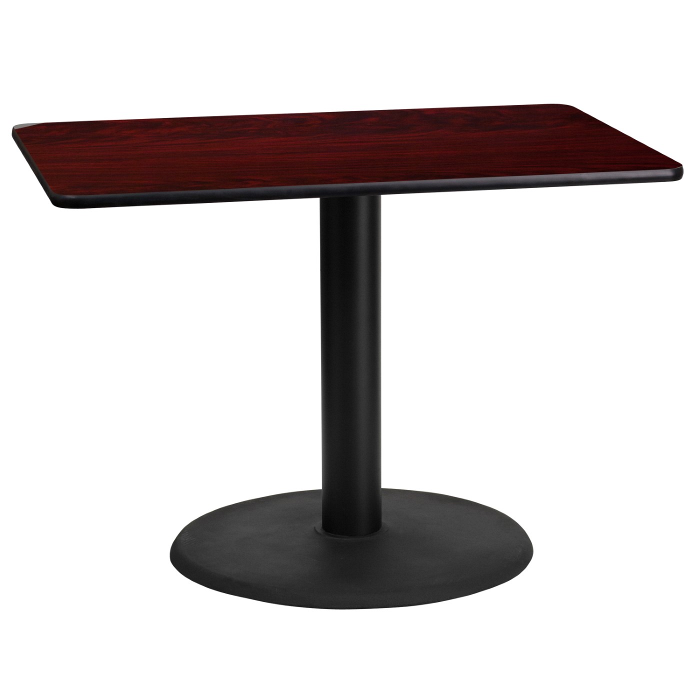 24'' X 42'' RECTANGULAR MAHOGANY LAMINATE TABLE TOP WITH 24'' ROUND TABLE HEIGHT BASE: <font color=green>FREE SHIPPING!</font> 24'' X 42'' RECTANGULAR MAHOGANY LAMINATE TABLE TOP WITH 24'' ROUND TABLE HEIGHT BASE: <font color=green>FREE SHIPPING!</font>