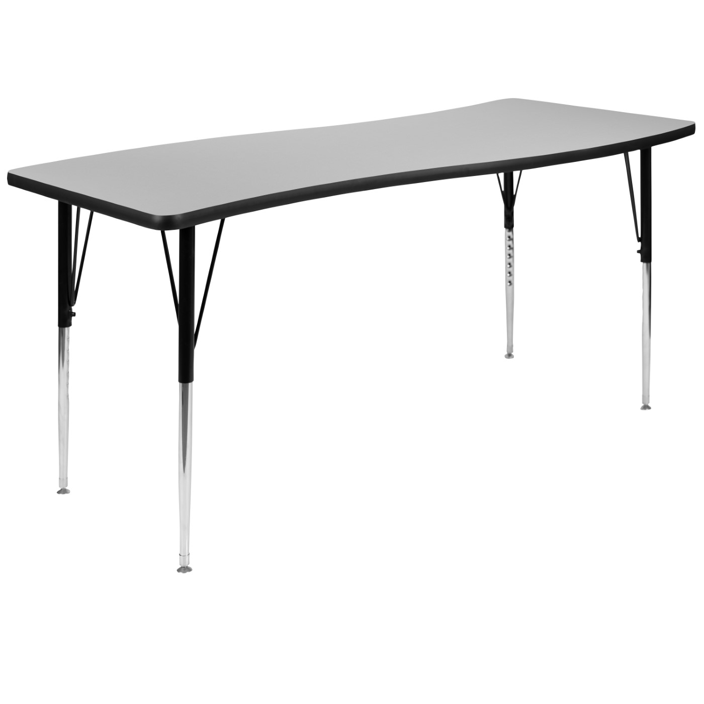 26"W X 60"L RECTANGULAR WAVE FLEXIBLE COLLABORATIVE GREY THERMAL LAMINATE ACTIVITY TABLE - STANDARD HEIGHT ADJUSTABLE LEGS <font color=green>FREE SHIPPING!</font> 26"W X 60"L RECTANGULAR WAVE FLEXIBLE COLLABORATIVE GREY THERMAL LAMINATE ACTIVITY TABLE - STANDARD HEIGHT ADJUSTABLE LEGS <font color=green>FREE SHIPPING!</font>