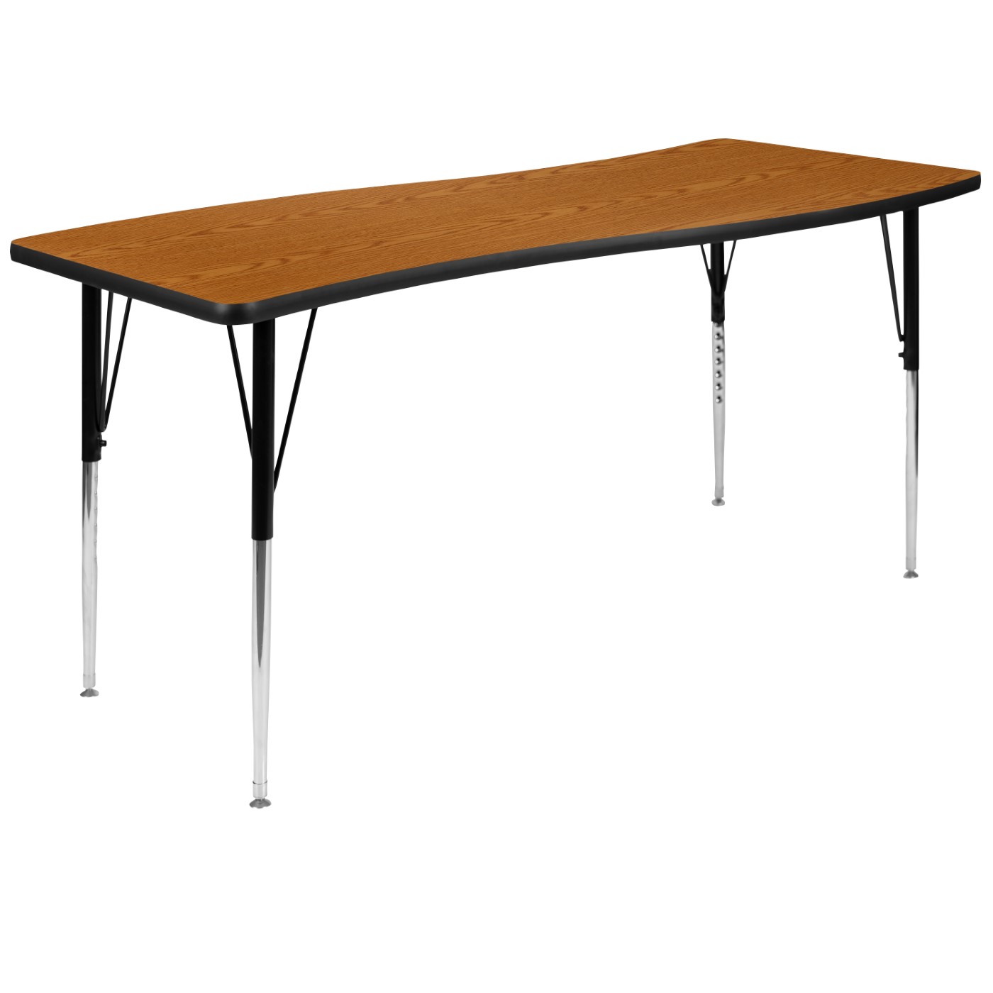 26"W X 60"L RECTANGULAR WAVE FLEXIBLE COLLABORATIVE OAK THERMAL LAMINATE ACTIVITY TABLE - STANDARD HEIGHT ADJUSTABLE LEGS <font color=green>FREE SHIPPING!</font> 26"W X 60"L RECTANGULAR WAVE FLEXIBLE COLLABORATIVE OAK THERMAL LAMINATE ACTIVITY TABLE - STANDARD HEIGHT ADJUSTABLE LEGS <font color=green>FREE SHIPPING!</font>