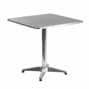 27.5'' SQUARE ALUMINUM INDOOR-OUTDOOR TABLE WITH BASE: <font color=green>FREE SHIPPING!</font>