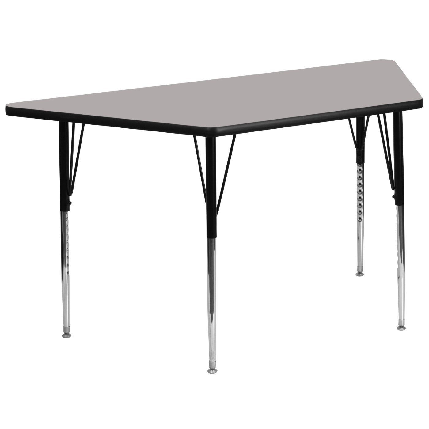 29''W X 57''L TRAPEZOID GREY HP LAMINATE ACTIVITY TABLE - STANDARD HEIGHT ADJUSTABLE LEGS <font color=green>FREE SHIPPING!</font> 29''W X 57''L TRAPEZOID GREY HP LAMINATE ACTIVITY TABLE - STANDARD HEIGHT ADJUSTABLE LEGS <font color=green>FREE SHIPPING!</font>