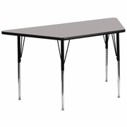 29''W X 57''L TRAPEZOID GREY HP LAMINATE ACTIVITY TABLE - STANDARD HEIGHT ADJUSTABLE LEGS <font color=green>FREE SHIPPING!</font>