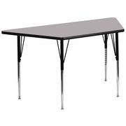 29''W X 57''L TRAPEZOID GREY THERMAL LAMINATE ACTIVITY TABLE - STANDARD HEIGHT ADJUSTABLE LEGS <font color=green>FREE SHIPPING!</font>
