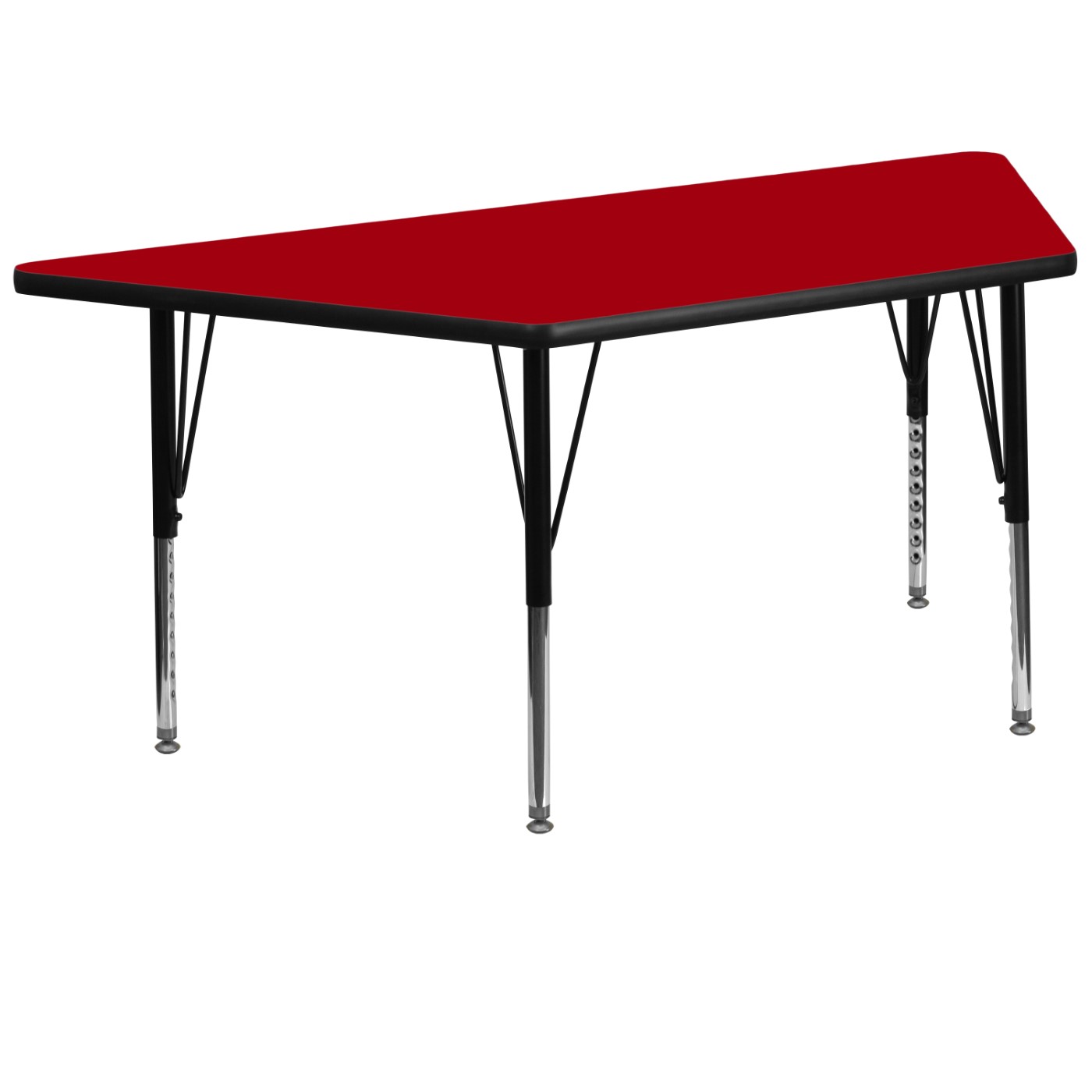29''W X 57''L TRAPEZOID RED THERMAL LAMINATE ACTIVITY TABLE - HEIGHT ADJUSTABLE SHORT LEGS: <font color=green>FREE SHIPPING!</font> 29''W X 57''L TRAPEZOID RED THERMAL LAMINATE ACTIVITY TABLE - HEIGHT ADJUSTABLE SHORT LEGS: <font color=green>FREE SHIPPING!</font>