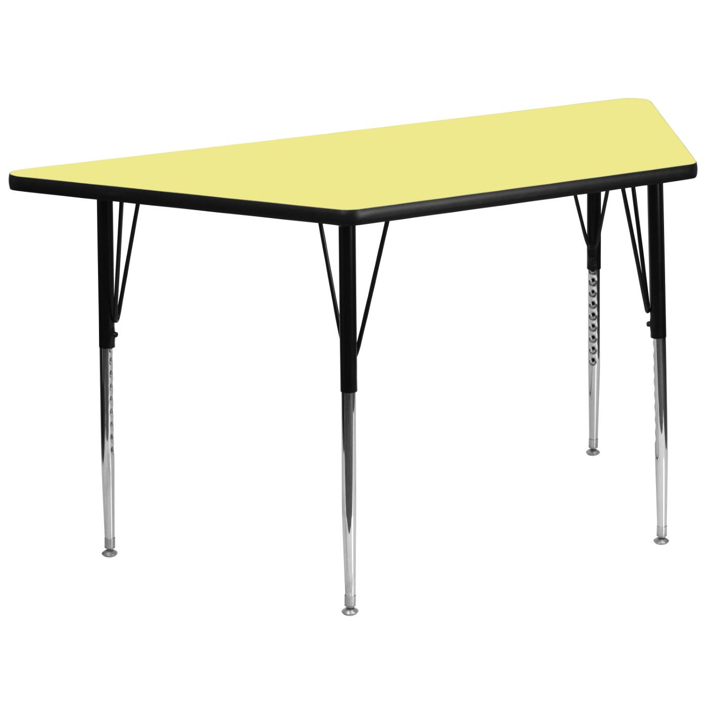 29''W X 57''L TRAPEZOID YELLOW THERMAL LAMINATE ACTIVITY TABLE - STANDARD HEIGHT ADJUSTABLE LEGS <font color=green>FREE SHIPPING!</font> 29''W X 57''L TRAPEZOID YELLOW THERMAL LAMINATE ACTIVITY TABLE - STANDARD HEIGHT ADJUSTABLE LEGS <font color=green>FREE SHIPPING!</font>