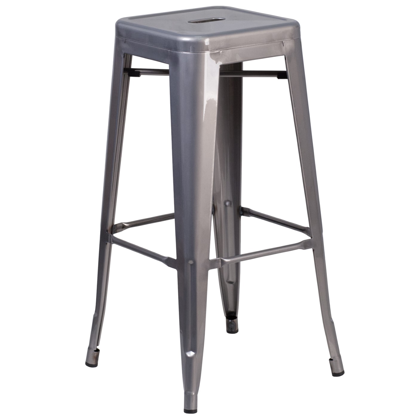 30'' HIGH BACKLESS CLEAR COATED METAL INDOOR BARSTOOL WITH SQUARE SEAT: <font color=green>FREE SHIPPING!</font> 30'' HIGH BACKLESS CLEAR COATED METAL INDOOR BARSTOOL WITH SQUARE SEAT: <font color=green>FREE SHIPPING!</font>