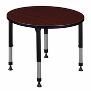 30 IN.ROUND HEIGHT ADJUSTABLE CLASSROOM ACTIVITY TABLE- MAHOGANY <FONT COLOR=GREEN>-FREE SHIPPING-</FONT>