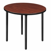 30 IN. SMALL ROUND BREAKROOM TABLE- CHERRY TOP, BLACK FOLDING LEGS <FONT COLOR=GREEN>-FREE SHIPPING-</FONT>