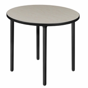 30 IN. SMALL ROUND BREAKROOM TABLE- MAPLE TOP, BLACK FOLDING LEGS <FONT COLOR=GREEN>-FREE SHIPPING-</FONT>
