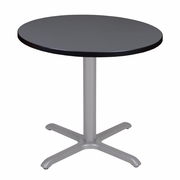 30 IN. SMALL ROUND X-BASE BREAKROOM TABLE- GREY TOP, GREY LEGS <FONT COLOR=GREEN>-FREE SHIPPING-</FONT>