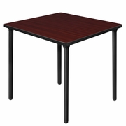 30 IN. SMALL SQUARE BREAKROOM TABLE- MAHOGANY TOP, BLACK FOLDING LEGS <FONT COLOR=GREEN>-FREE SHIPPING-</FONT>