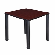 30 IN. SMALL SQUARE BREAKROOM TABLE- MAHOGANY TOP, BLACK LEGS <FONT COLOR=GREEN>-FREE SHIPPING-</FONT>