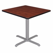 30 IN. SMALL SQUARE X-BASE BREAKROOM TABLE- CHERRY TOP, GREY LEGS <FONT COLOR=GREEN>-FREE SHIPPING-</FONT>