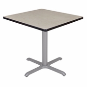 30 IN. SMALL SQUARE X-BASE BREAKROOM TABLE- MAPLE TOP, GREY LEGS <FONT COLOR=GREEN>-FREE SHIPPING-</FONT>