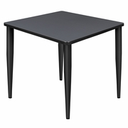 30 IN. SQUARE BREAKROOM TABLE- GREY TOP, BLACK TAPERED LEGS <FONT COLOR=GREEN>-FREE SHIPPING-</FONT>