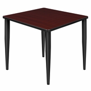 30 IN. SQUARE BREAKROOM TABLE- MAHOGANY TOP, BLACK TAPERED LEGS <FONT COLOR=GREEN>-FREE SHIPPING-</FONT>