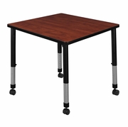 30 IN. SQUARE HEIGHT ADJUSTABLE MOBILE CLASSROOM ACTIVITY TABLE- CHERRY <FONT COLOR=GREEN>-FREE SHIPPING-</FONT>