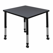 30 IN. SQUARE HEIGHT ADJUSTABLE MOBILE CLASSROOM ACTIVITY TABLE- GREY <FONT COLOR=GREEN>-FREE SHIPPING-</FONT>