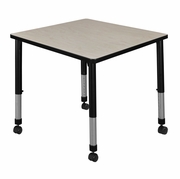 30 IN. SQUARE HEIGHT ADJUSTABLE MOBILE CLASSROOM ACTIVITY TABLE- MAPLE <FONT COLOR=GREEN>-FREE SHIPPING-</FONT>