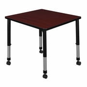30 IN. SQUARE HEIGHT ADJUSTABLE MOBLIE CLASSROOM ACTIVITY TABLE- MAHOGANY <FONT COLOR=GREEN>-FREE SHIPPING-</FONT>
