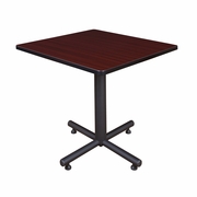 30 IN. SQUARE X-BASE BREAKROOM TABLE- MAHOGANY <FONT COLOR=GREEN>-FREE SHIPPING-</FONT>