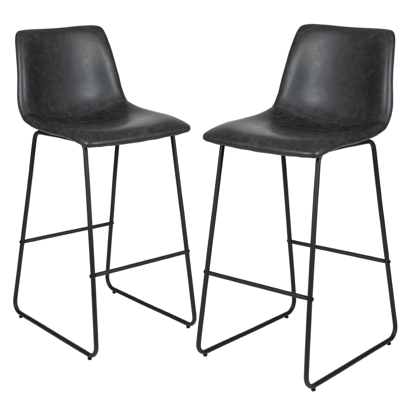 30 INCH COMMERCIAL GRADE LEATHERSOFT BAR HEIGHT BARSTOOLS IN GRAY, SET OF 2: <font color=green>FREE SHIPPING!</font> 30 INCH COMMERCIAL GRADE LEATHERSOFT BAR HEIGHT BARSTOOLS IN GRAY, SET OF 2: <font color=green>FREE SHIPPING!</font>
