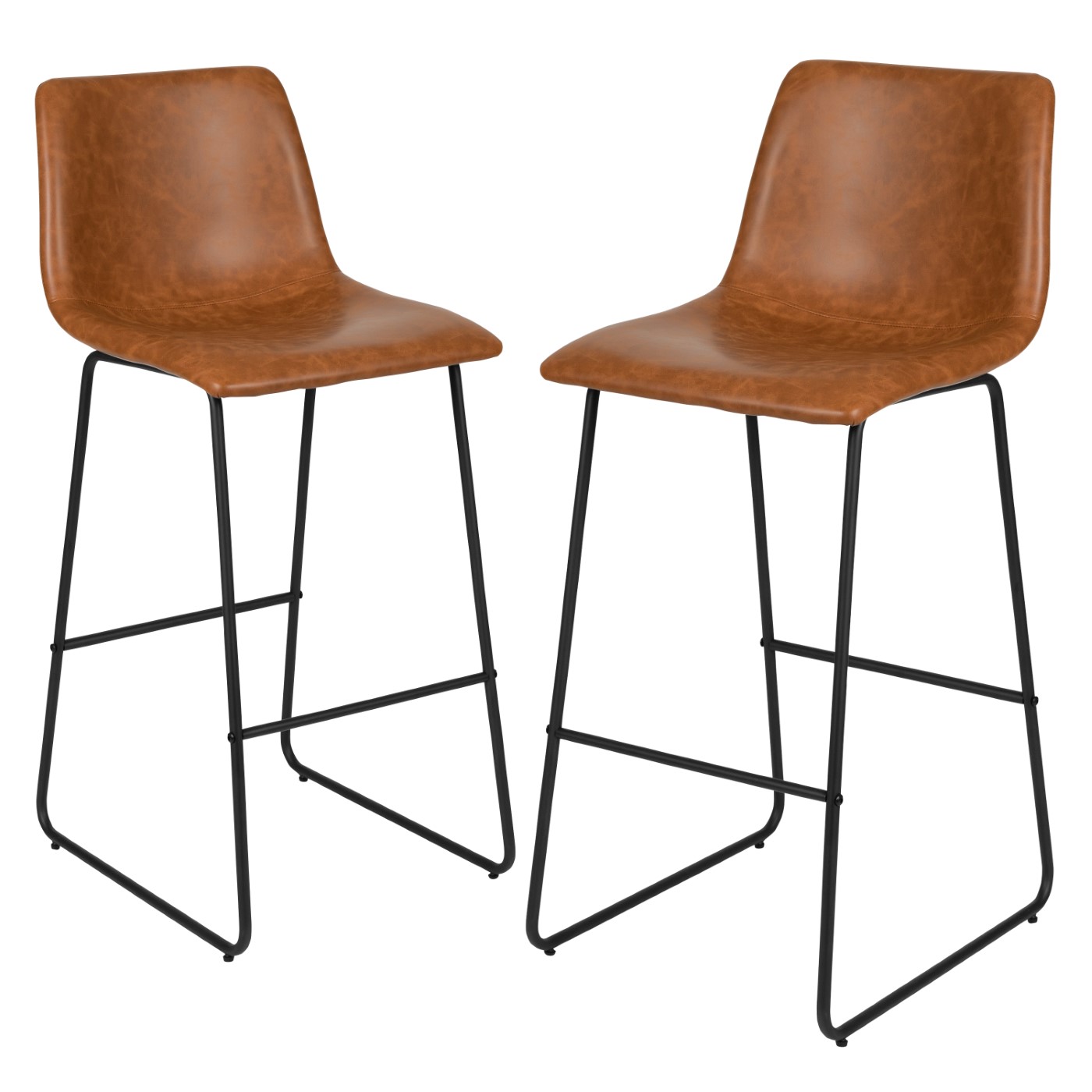 30 INCH COMMERCIAL GRADE LEATHERSOFT BAR HEIGHT BARSTOOLS IN LIGHT BROWN, SET OF 2: <font color=green>FREE SHIPPING!</font> 30 INCH COMMERCIAL GRADE LEATHERSOFT BAR HEIGHT BARSTOOLS IN LIGHT BROWN, SET OF 2: <font color=green>FREE SHIPPING!</font>