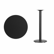 30'' ROUND BLACK LAMINATE TABLE TOP WITH 18'' ROUND BAR HEIGHT TABLE BASE: <font color=green>FREE SHIPPING!</font>