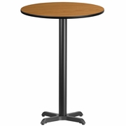 30'' ROUND NATURAL LAMINATE TABLE TOP WITH 22'' X 22'' BAR HEIGHT TABLE BASE: <font color=green>FREE SHIPPING!</font>