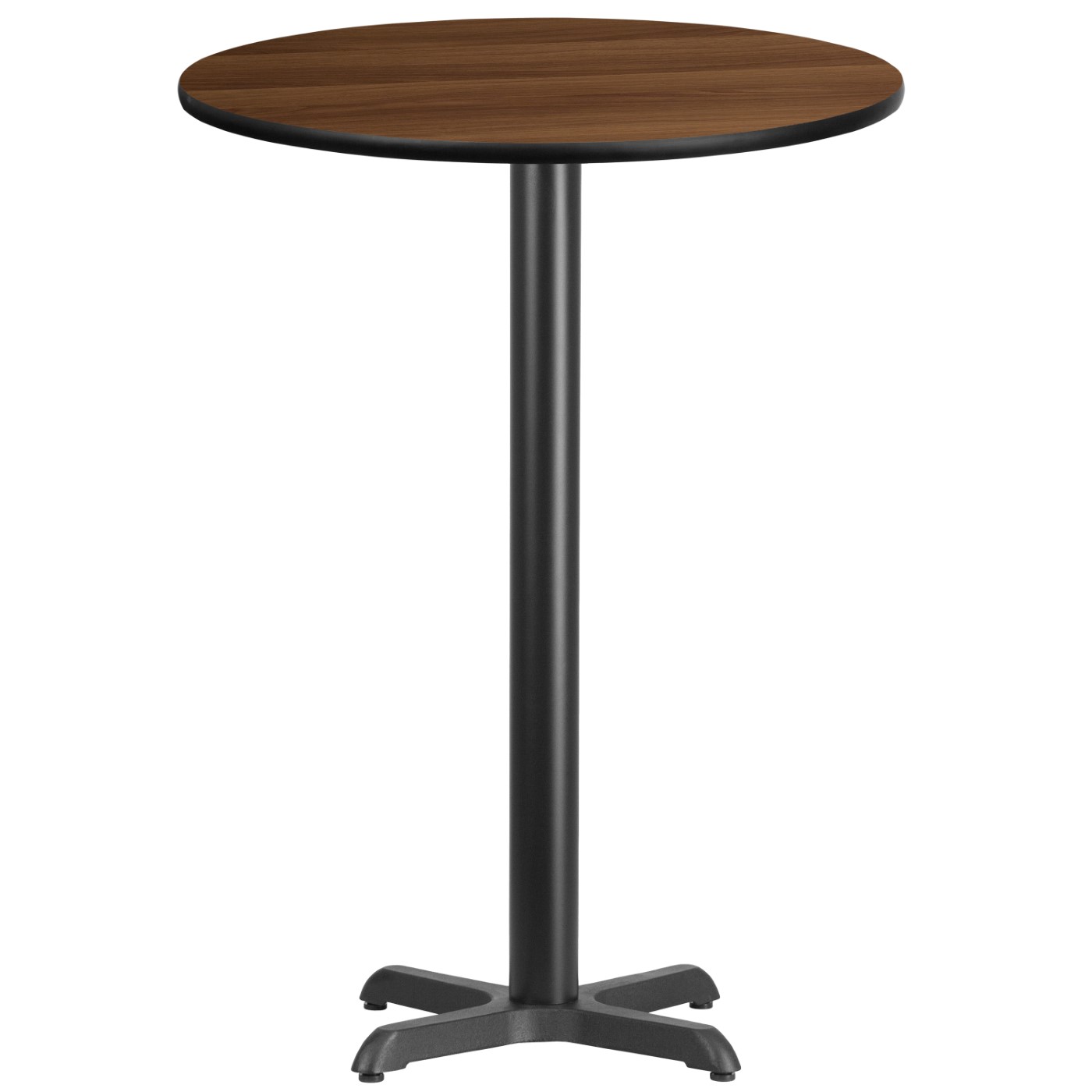 30'' ROUND WALNUT LAMINATE TABLE TOP WITH 22'' X 22'' BAR HEIGHT TABLE BASE: <font color=green>FREE SHIPPING!</font> 30'' ROUND WALNUT LAMINATE TABLE TOP WITH 22'' X 22'' BAR HEIGHT TABLE BASE: <font color=green>FREE SHIPPING!</font>