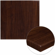 30'' SQUARE HIGH-GLOSS WALNUT RESIN TABLE TOP WITH 2'' THICK DROP-LIP: <font color=green>FREE SHIPPING!</font>