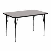 30''W X 48''L RECTANGULAR GREY HP LAMINATE ACTIVITY TABLE - STANDARD HEIGHT ADJUSTABLE LEGS <font color=green>FREE SHIPPING!</font>