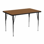 30''W X 48''L RECTANGULAR OAK HP LAMINATE ACTIVITY TABLE - STANDARD HEIGHT ADJUSTABLE LEGS <font color=green>FREE SHIPPING!</font>