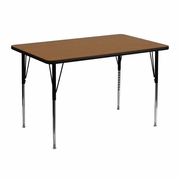 30''W X 48''L RECTANGULAR OAK THERMAL LAMINATE ACTIVITY TABLE - STANDARD HEIGHT ADJUSTABLE LEGS <font color=green>FREE SHIPPING!</font>