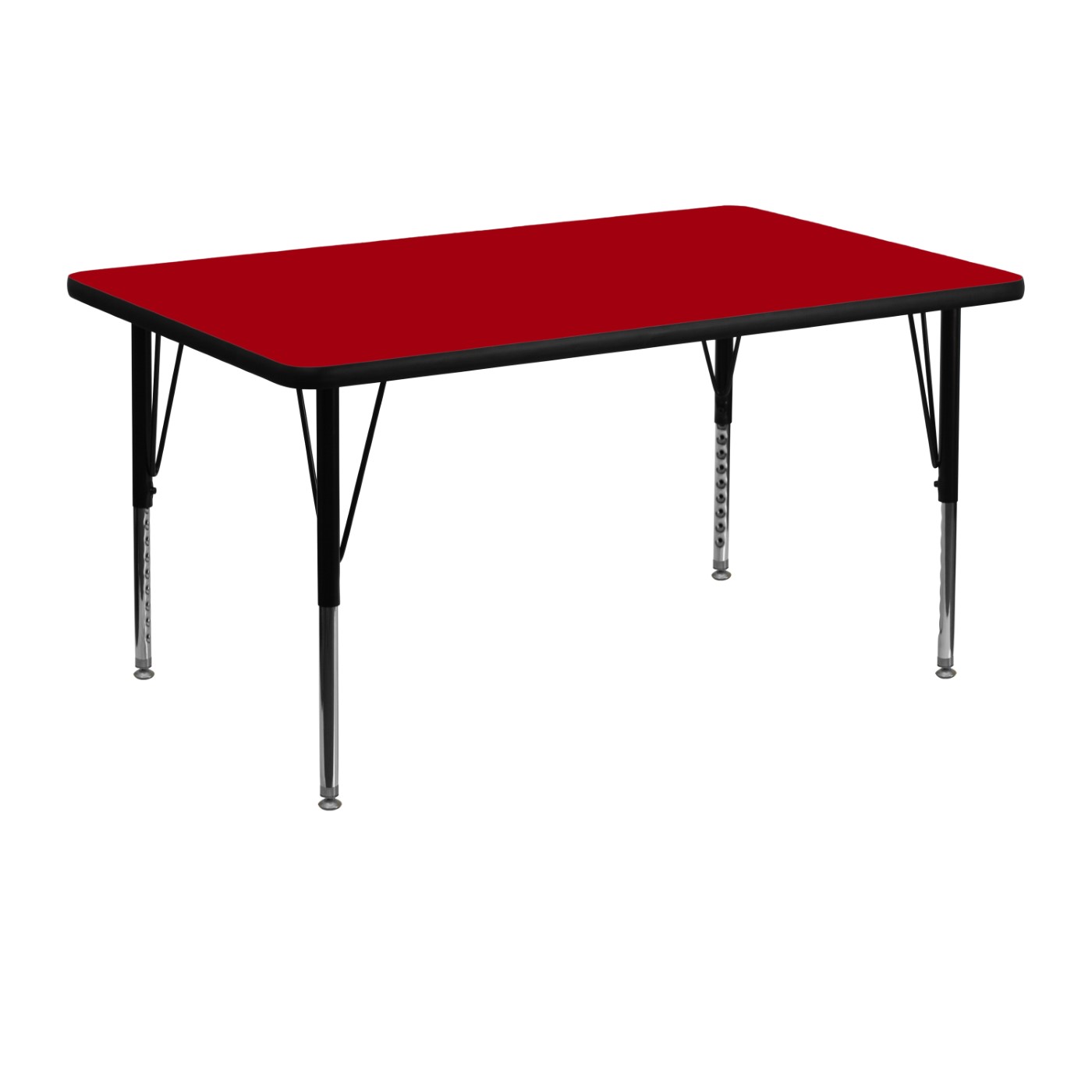 30''W X 48''L RECTANGULAR RED THERMAL LAMINATE ACTIVITY TABLE - HEIGHT ADJUSTABLE SHORT LEGS: <font color=green>FREE SHIPPING!</font> 30''W X 48''L RECTANGULAR RED THERMAL LAMINATE ACTIVITY TABLE - HEIGHT ADJUSTABLE SHORT LEGS: <font color=green>FREE SHIPPING!</font>