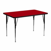 30''W X 48''L RECTANGULAR RED THERMAL LAMINATE ACTIVITY TABLE - STANDARD HEIGHT ADJUSTABLE LEGS <font color=green>FREE SHIPPING!</font>