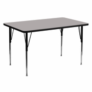 30''W X 60''L RECTANGULAR GREY HP LAMINATE ACTIVITY TABLE - STANDARD HEIGHT ADJUSTABLE LEGS <font color=green>FREE SHIPPING!</font>